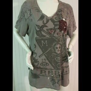 Marc Ecko Cut & Sew tee shirt gray sz Med